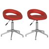 vidaXL Obrotowe krzesła stołowe, 2 szt, winna czerwień, sztuczna sk&oacute;ra