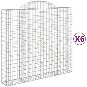 vidaXL Kosze gabionowe, 6 szt, 200x50x180/200 cm, galwanizowane żelazo