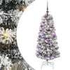vidaXL Sztuczna choinka z zawiasami 150 LED Zielony i Biały 120 cm