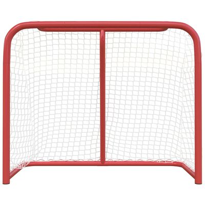vidaXL Bramka do hokeja, czerwono-biała, 183x71x122 cm, poliester