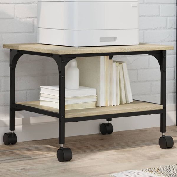 vidaXL Stojak na drukarkę, 2-poziomowy, dąb sonoma, 50x40x38 cm