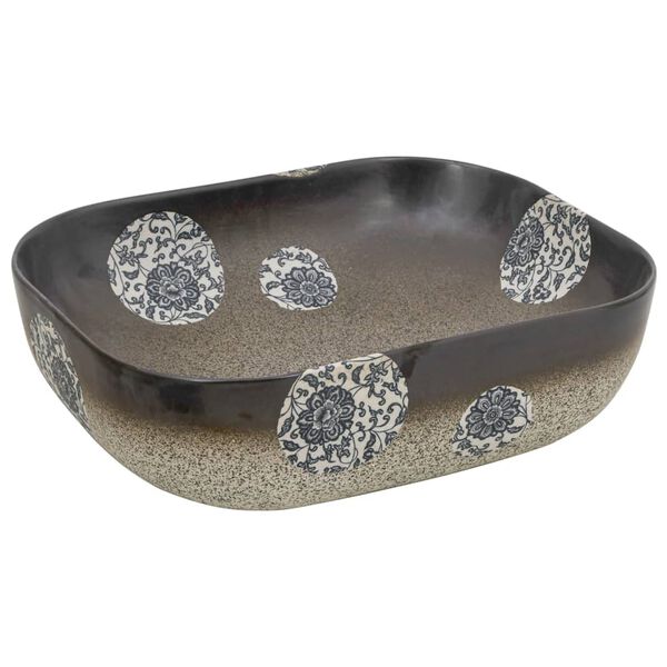 vidaXL Umywalka nablatowa, wielokolorowa, prostokątna, 48x37,5x13,5 cm