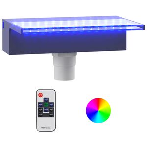 vidaXL Wylewka do wodospadu z oświetleniem RGB LED, akrylowa, 30 cm