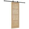 vidaXL Drzwi przesuwne Naturalny i czarny 73,5 x 211 cm