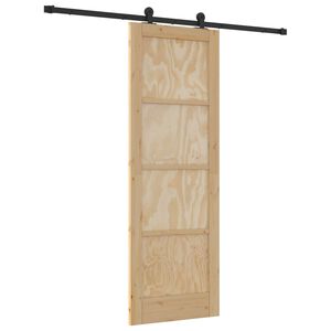 vidaXL Drzwi przesuwne Naturalny i czarny 73,5 x 211 cm