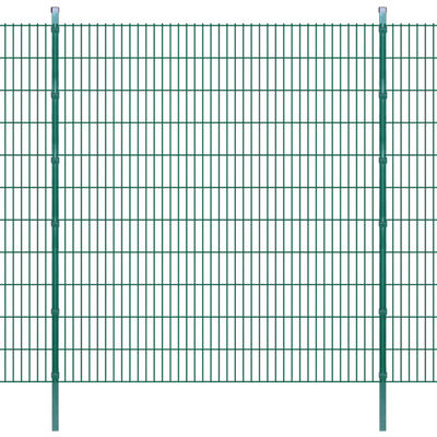 vidaXL Panele ogrodzeniowe 2D z słupkami - 2008x2230 mm 8 m Zielone