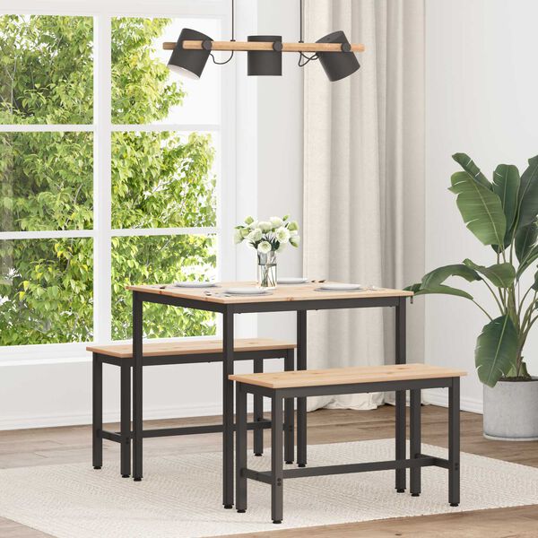 vidaXL St&oacute;ł jadalny Naturalny 80 x 80 x 75 cm Lite drewno sosnowe