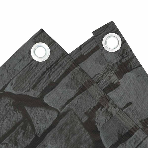 vidaXL Osłona balkonowa, szara, kamienie łupkowe, 600x120 cm, PVC