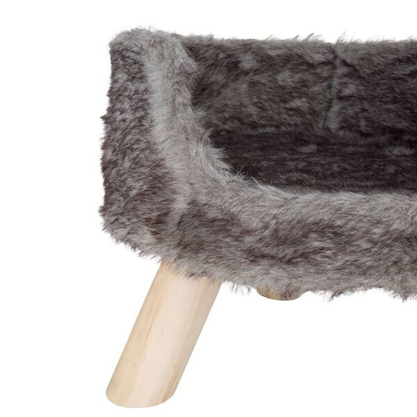 DISTRICT70 Pluszowe legowisko dla kota NORDIC, srebrne