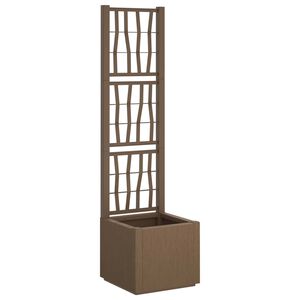 vidaXL Donica ogrodowa z trellem brązowy 36 x 36 x 140 cm PP