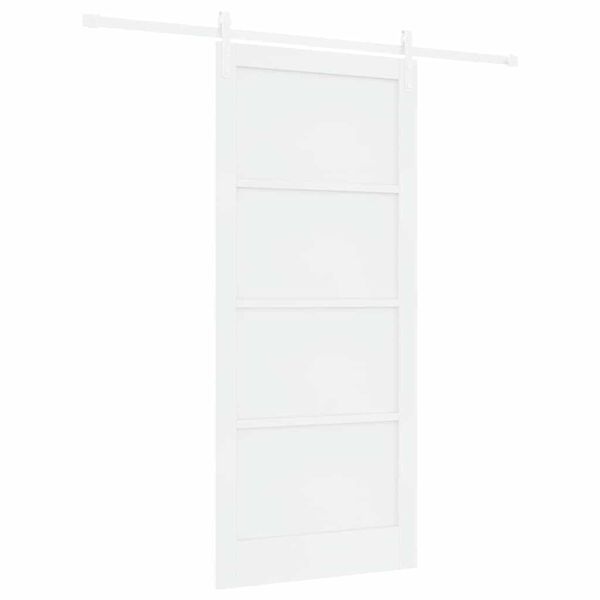 vidaXL Drzwi przesuwne Biały 93 x 211 cm Lite drewno sosnowe
