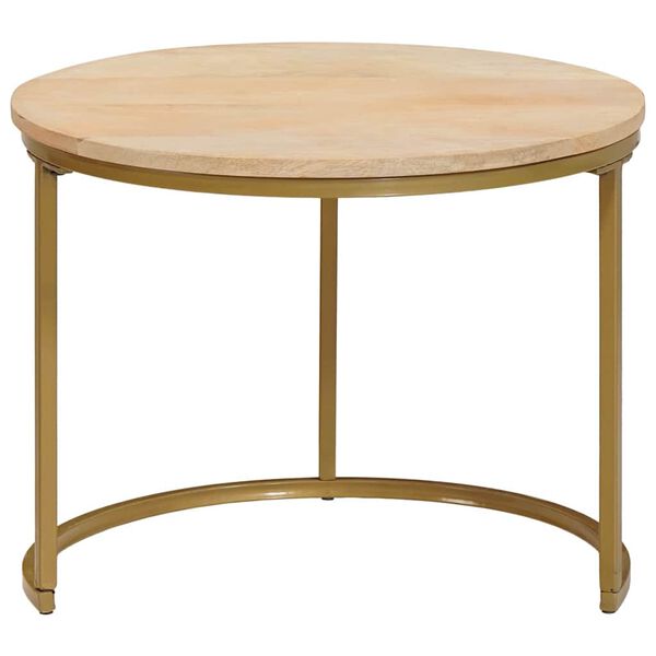 vidaXL Nesting Stoły Kawowe 3 pcs Brązowy Lite drewno mango i stal