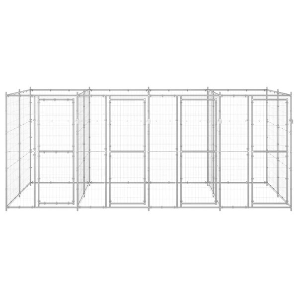 vidaXL Kojec zewnętrzny dla psa, stal galwanizowana, 9,68 m²