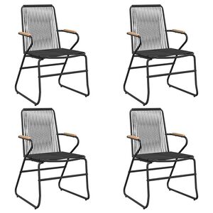 vidaXL Krzesła ogrodowe, 4 szt., czarne, 58x59x85,5 cm, rattan PVC