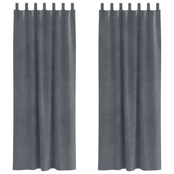 vidaXL Zasłony zaciemniające 2 pcs Jasnoszary 140 x 245 cm Aksamit