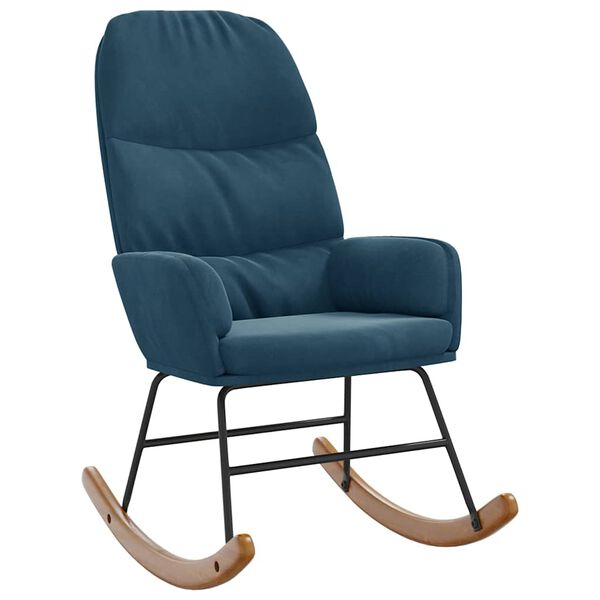 vidaXL Fotel bujany, niebieski, tapicerowany aksamitem