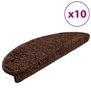 vidaXL Maty na schody 10 szt. 65x21x4 cm Brązowe p&oacute;łokrągłe duże