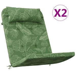 vidaXL Poduszki na krzesła Adirondack, 2 szt., wz&oacute;r w liście, tkanina