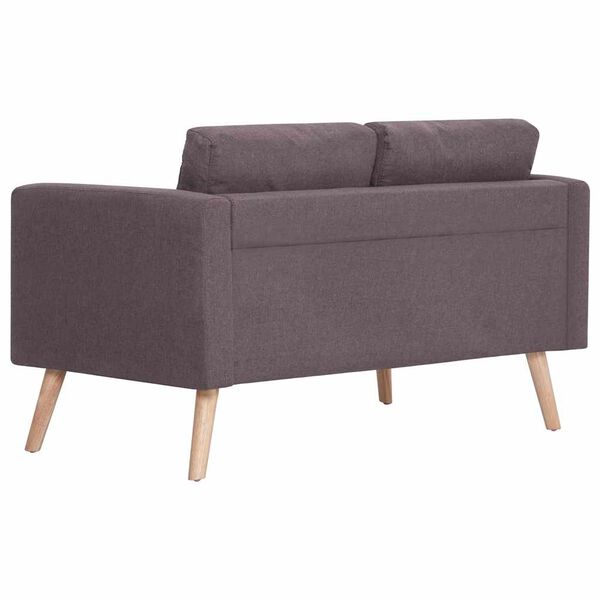 vidaXL Sofa 2-osobowa, tapicerowana tkaniną, taupe
