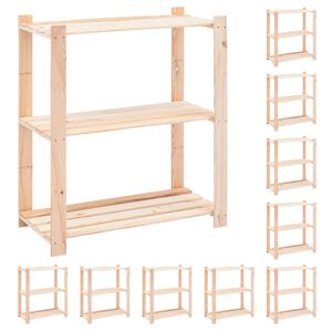 vidaXL Regały z 3 p&oacute;łkami, 10 szt., 80x38x90 cm, sosna, 150 kg