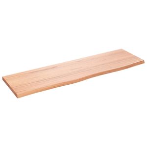 vidaXL P&oacute;łka, jasnobrązowa, 100x30x2cm, lakierowane lite drewno dębowe