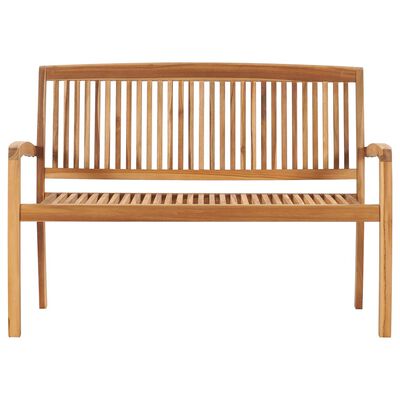 vidaXL Sztaplowana ławka ogrodowa z poduszką, 128,5 cm, drewno tekowe