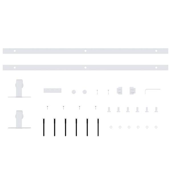 vidaXL System drzwi przesuwnych do mebli, stal węglowa, biały, 122 cm