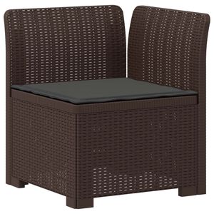 vidaXL Sofa Ogrodowa 1-osobowa z Poduszką w Wyglądzie Rattanowym PP