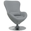 vidaXL Fotel jajo Jasnoszary 63 x 73 x 90 cm tkanina