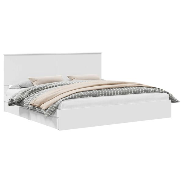 vidaXL Ł&oacute;żko z miejscem do przechowywania Biały 200 x 200 cm