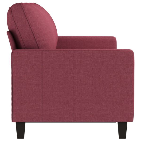vidaXL Sofa 3-osobowa, winna czerwień, 180 cm,tapicerowana tkaniną