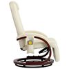 vidaXL Telewizyjny fotel masujący, regulowany, kremowy, sztuczna skóra