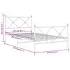 vidaXL Metalowa rama łóżka z wezgłowiem i zanóżkiem, biała, 107x203 cm