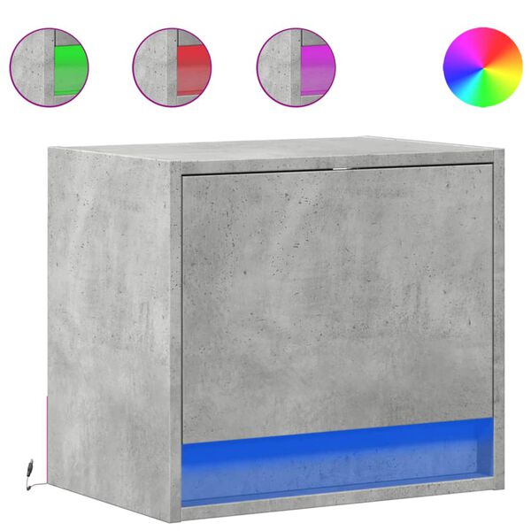 vidaXL Wiszące szafki nocne z LED, 2 szt., szarość betonu