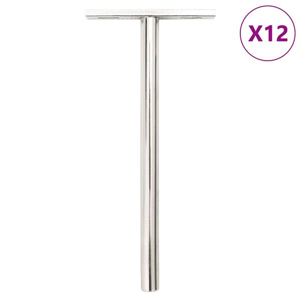 vidaXL Wsporniki p&oacute;łek pływających, 12 szt., &Oslash;10x150 mm, stal węglowa