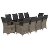 vidaXL 11-cz. zestaw mebli ogrodowych bistro z poduszkami, szary