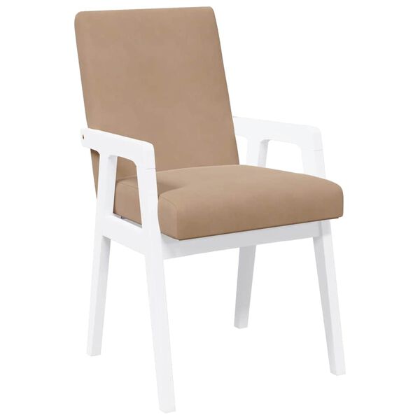 vidaXL Krzesła do jadalni z poduszkami 2 szt. Białe lite drewno gumowe