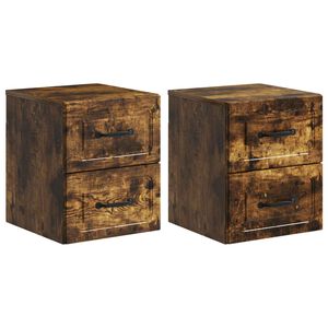 vidaXL Wisząca Szafka Nocna 2 szt. Dąb wędzony 34,5 x 33 x 40 cm