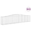 vidaXL Kosze gabionowe, 15 szt, 400x50x80/100 cm, galwanizowane żelazo