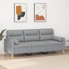 vidaXL 3-osobowa sofa z poduszkami, jasnoszara, 180 cm, tkanina