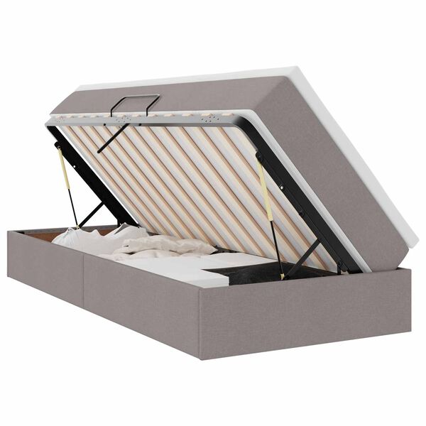 vidaXL Ł&oacute;żko z miejscem na przechowywanie i materacem Ciemnoszary