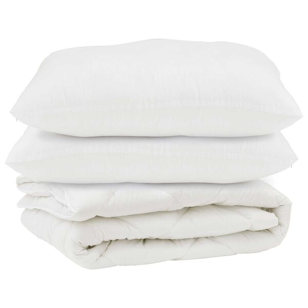 vidaXL Kołdra z poduszką 3 pcs Biały Mikrofibra