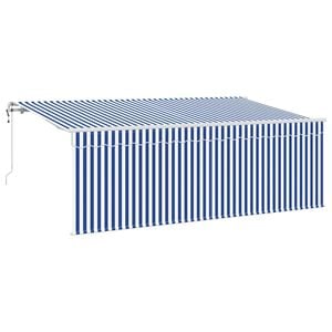 vidaXL Markiza wysuwana Niebieski i biały 400 x 200 cm
