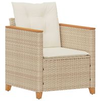 vidaXL Krzesło ogrodowe z poduszkami, beżowe, polirattan