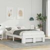 vidaXL Ramka łóżka Z zagłówkiem Biały 120 x 190 cm Lite drewno sosnowe