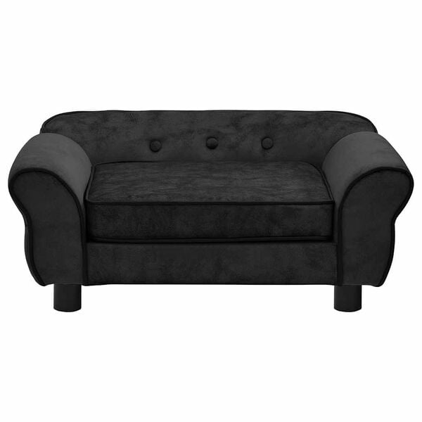 vidaXL Sofa dla psa, czarna, 72x45x30 cm, pluszowa