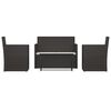 vidaXL 4-cz. zestaw wypoczynkowy do ogrodu, poduszki, rattan PE czarny