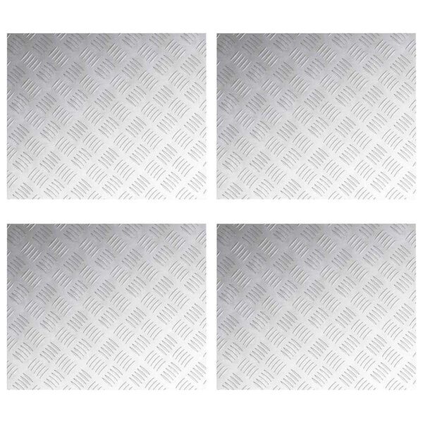 vidaXL Stopień Prostokątny 4 pcs Srebrny 60 x 50 cm Aluminium