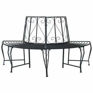 vidaXL Ławka Drzewna 4-Liczba miejsc 160 x 80 x 89 cm Stal Czarny
