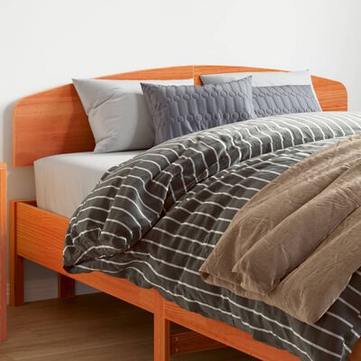 vidaXL Wezgłowie do łóżka, woskowy brąz, 140 cm, lite drewno sosnowe
